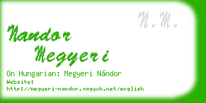 nandor megyeri business card
